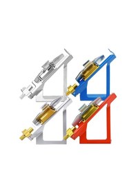 Resim Ok Fletching Jig Çubuk Tüy Kanatları Diy Alet Okçuluk Fletches Çelik Kelepçe 