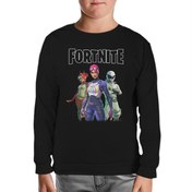 Resim Fortnite - Maps Siyah Çocuk Sweatshirt 