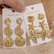 Resim 6/12 adet Moda Metalik Yaz Tatili Tarzı Yıldız Balığı Kabuğu Kef Eğlence, Genç Moda Eğlence, Günlük Giyim, Hafif CCB Malzeme, Gençler İçin 