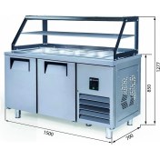 Resim Galleyz Servis Buzdolabı - 2 Kapılı - Camlı - 150X70X85 cm 