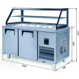 Resim Galleyz Servis Buzdolabı - 2 Kapılı - Camlı - 150X70X85 cm 