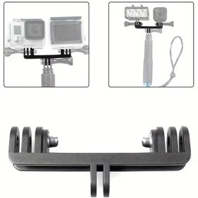Resim Hero Serisi için Çift Kamera Montajı - Sağlam ABS Plastik Çift Başlıklı Bağlantı Elemanı, Siyah, Hero3+ ve Hero4 ile Uyumlu, Video Aydınlatma ve Çift-Kamera Kurulumu için Mükemmel 