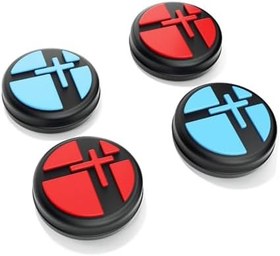 Resim Switch Joystick kapakları, baş parmak tutacakları, Nintendo Switch/OLED/Lite Controller aksesuarları ile uyumlu, 4 adet silikon analog baş parmak çubuğu Joy Con Grip-Contra 