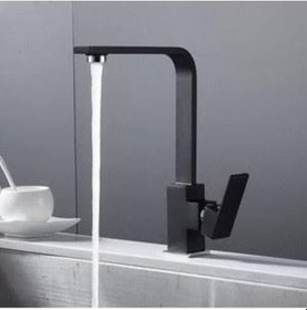 Resim Üso Su Armatürleri Siyah Kare Mutfak Eviye Bataryası Üso Gri 