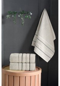 Resim Sarev Lesiha Bej %100 Pamuk Banyo Havlusu 80x150 Cm Bej 