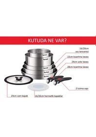 Resim Tefal Ingenio Emotion 2x Titanyum 10 Parça Tava Seti - Paslanmaz 