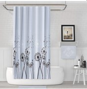 Resim Çiçek Desen Banyo Perdesi-Karahindiba Desen Duş Perdesi, Tek Kanat Duşakabin Perdesi 180x200 cm 