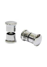 Resim Krom Topuz Duşakabin Kulp Seti 2 İç 2 Dış Çift Kapak Kulbu Gri 