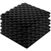 Resim Monyee Siyah Dalgalı Akustik Sprey: Duvar İç Mekan Ses Emici, Gürültü Engelleyici 6 Adet Paket 10" 