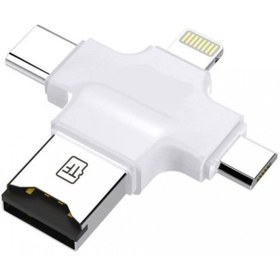 Resim İstanbul Teknoloji Iphone Micro Usb Type-c Tf Kart Okuyucu Reader 