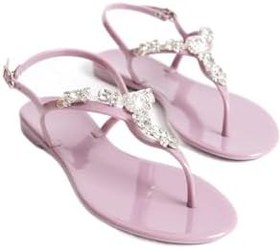 Resim Summer Kadın Jelly Mat Gül Kurusu Taş Detay Düz Sandalet-mstb6262-gk, Gül Kurusu, 