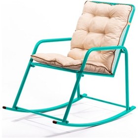 Resim Retodesign Minderli Turkuaz Metal Sallanan Sandalye/ Bebek Emzirme Koltuğu/baba Koltuğu 