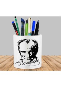 Resim En Çok Satılan Atatürk Kaktüs Sukulent Saksı Kalemlik 