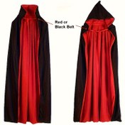 Resim Çift Katmanlı Cadılar Bayramı Vampir Ölüm Pelerin - Siyah ve Kırmızı, Kapüşonlu ve Stand Yaka, Funky Zombie Temalı Kostüm, Cosplay, Sahne Performansları, Kaçış Odaları, Cadılar Bayramı Etkinlikleri ve Partiler için, Cadılar Bayramı Aksesuarları|Pelerin|Dayanıklı, Cadılar Bayramı Süsleri 
