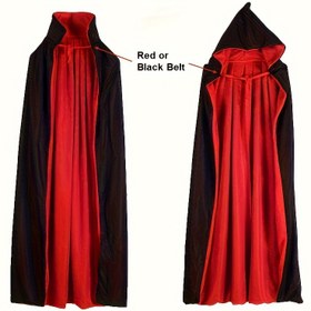 Resim Çift Katmanlı Cadılar Bayramı Vampir Ölüm Pelerin - Siyah ve Kırmızı, Kapüşonlu ve Stand Yaka, Funky Zombie Temalı Kostüm, Cosplay, Sahne Performansları, Kaçış Odaları, Cadılar Bayramı Etkinlikleri ve Partiler için, Cadılar Bayramı Aksesuarları|Pelerin|Dayanıklı, Cadılar Bayramı Süsleri 