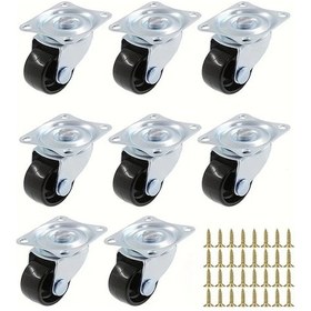 Resim Dashanshop 40 Adet 1 İnç Kauçuk Tabanlı Evrensel Tekerlek Bilgisayar Dolabı Ofis Mobilya 