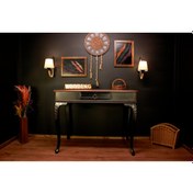 Resim Wooding 120 Cm Masif Ceviz Siyah Oymalı Çalışma Masası 