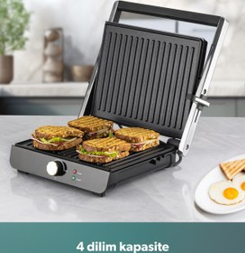 Resim Homend Grilliant 1356h Inox Gövdeli Döküm Plakalı Tost Ve Izgara Makinesi 