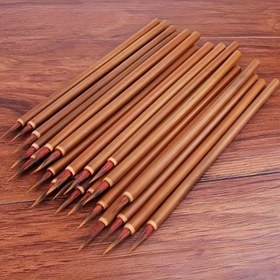 Resim 5'li Hassas Kaligrafi Fırçası Seti, Küçük Kırmızı Kılları ile Çizim İçin İdeal, Yıkanabilir, Çin Sanatı ve Resimleri İçin Mükemmel. 
