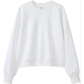 Resim Edwardest 2025 Kadın Sonbahar Ve Kış Yeni Ağır 350g Kısa Kadın Sweatshirt'ü Beyaz 