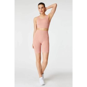 Resim Jerf Gela Şekillendirici Sport Biker Tayt Pastel Pembe 