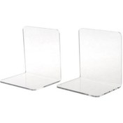 Resim Venturemart 2 Adet Temizle Akrilik Bookends L Şekilli Masa Organizatör Masaüstü Kitap Tutucu Okul Kı 