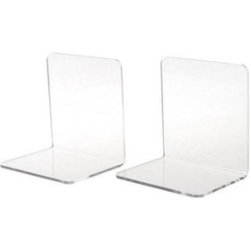 Resim Venturemart 2 Adet Temizle Akrilik Bookends L Şekilli Masa Organizatör Masaüstü Kitap Tutucu Okul Kı 