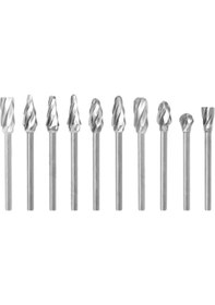 Resim Lemestar Gümüş Renkli Tungsten Çelik Döner Uçlar, 6mm Şaft Çapı, 10'lu Paket 