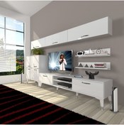 Resim Decoraktiv Eko 8 Mdf Dvd Silver Tv Ünitesi Tv Sehpası - Parlak Beyaz 