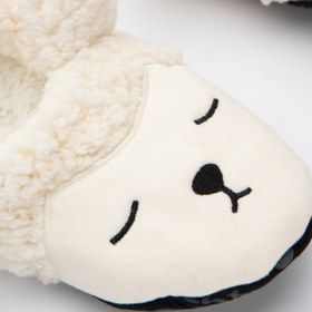 Resim Penti Beyaz Kız Çocuk Pompon Bear Patik Çorap 
