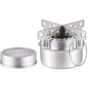 Resim Neevoyu Hafif Alüminyum Kamp Ocağı - Taşınabilir Mini Portatif Spirt Ocağı İle Kampçılık Gümüş 