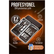 Resim Butik BFS Manikür Seti Pedikür Kulak Yüz Bakım Kiti Profesyonel 304 Çelik Krom 