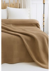 Resim %100 Pamuklu Çift Kişilik Yatak Örtüsü Pike, Petek Desen Mint Yeşili Renkli Pike Kapiçino 