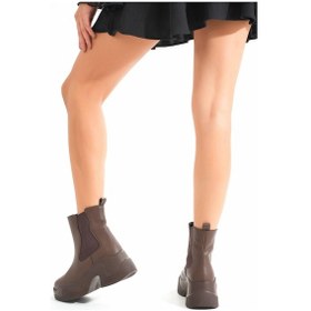 Resim Fz-2400 Kahverengi Yüksek Tabanlı Lastikli Günlük Kadın Bot Kahverengi 