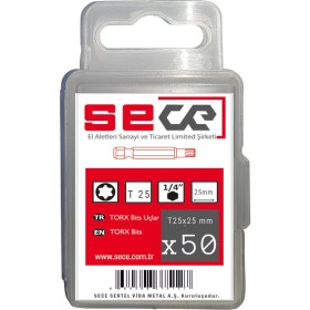 Resim Sece 1/4'' Torx Bits Uç T25X25 mm 50 Adet 
