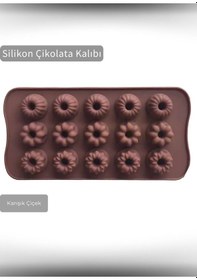 Resim Jet's Home Karışık Çiçek Desen C İkolata Kalıbı Bpa Free Buz Kalıbı Silikon Tatlı Kalıbı Yapıs Maz Kalıp Kahverengi 