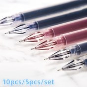 Resim 10/5 Paket İnce Uçlu Tükenmez Kalemler Görünür Mürekkep Seviyesi ile, 0.38mm Uç, Plastik Çubuk Kalemler Tıklamalı Kapaklı Ofis, İş İmzası ve Sınav Yapma İçin - 14 Yaş ve Üzeri 