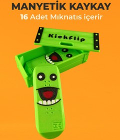 Resim Creva Kickflip Mıknatıslı Kaykay Stres Oyuncağı- Turşu (KUTULU) 
