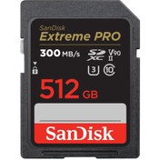 Resim Sandisk Extreme Pro 512gb 300mb/s V90 UHS-II SDXC Hafıza Kartı 