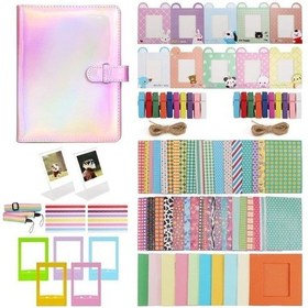 Resim Cbtx Pu Deri Albümlü Anlık Kamera Parçaları Uyumlu Aksesuar Kiti, Akrilik Fotoğraf Çerçeveleri, Çıkartmalar - Fantezi Pembe 