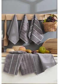 Resim Rebeka Home Collection Sophia El Yüz Mutfak Havlu Seti 6'lı 30 x 50 CM Gri 