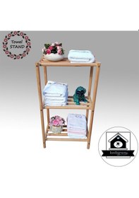 Resim Havluluk - Doğal Ahşap Havlu Askılık - Askı - Banyo Kağıt Havlu 