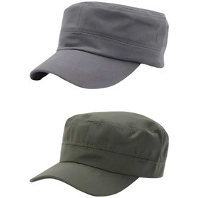 Resim Uniquetrenders Unisex Pamuklu Castro Şapka 2 Adet Gri Haki Gri - Haki 