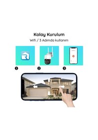 Resim D2-PRO-PTZ Kablosuz Dış Ortam Gece Görüşlü Güvenlik Kamerası 