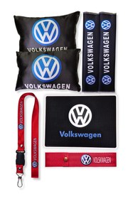 Resim TUSBA MARKET Volkswagen Uyumlu Dijital Baskılı Siyah Seyahat Boyun Yastık Kemer Pedi / Oto Aksesuar 