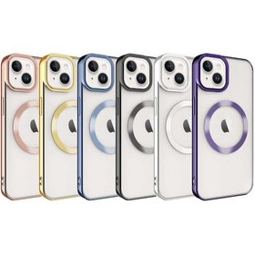 Resim İphone 14 Uyumlu Magsafe Wireless Şarj Özellikli Zore Setro Silikon-rose Gold 