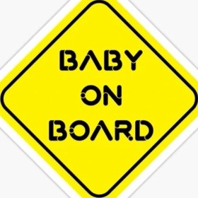 Resim TSC Uyarı Arabada Bebek Var Sticker Oto Etiket 18CM Md6 