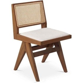 Resim Lofoten Pergel Hazeranlı Hasırlı Ahşap Sandalye Ceviz 