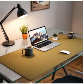Resim Mouse Pad Sarı Masa Matı 80x360cm Suni Deri Desk Mat Ofis Dekor 80 Cm 360 Cm 