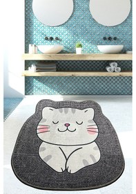 Resim Neko Çap Djt 140x140 cm Banyo Halısı Paspas Yıkanabilir Kaymaz Çok Renkli 